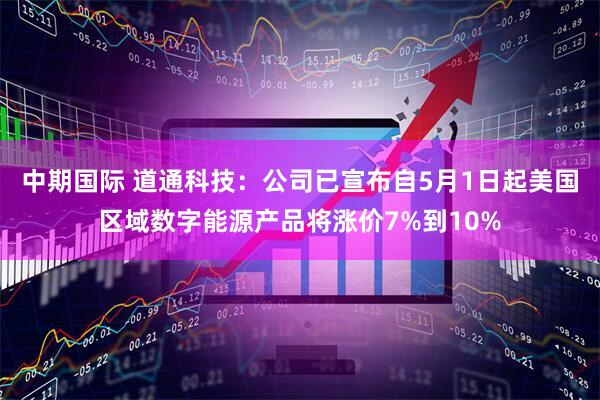 中期国际 道通科技：公司已宣布自5月1日起美国区域数字能源产品将涨价7%到10%